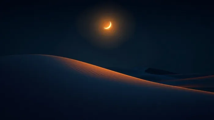 Dunas de desierto bajo la luna